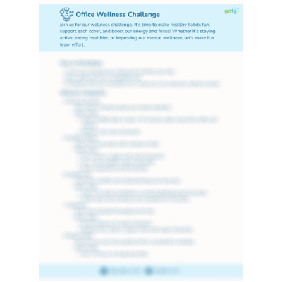 Office Wellness Challenge Preview Office Wellness Challenge Preview