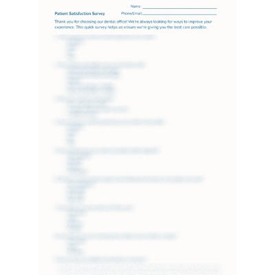 Patient Satifaction Survey Preview Patient Satifaction Survey Preview